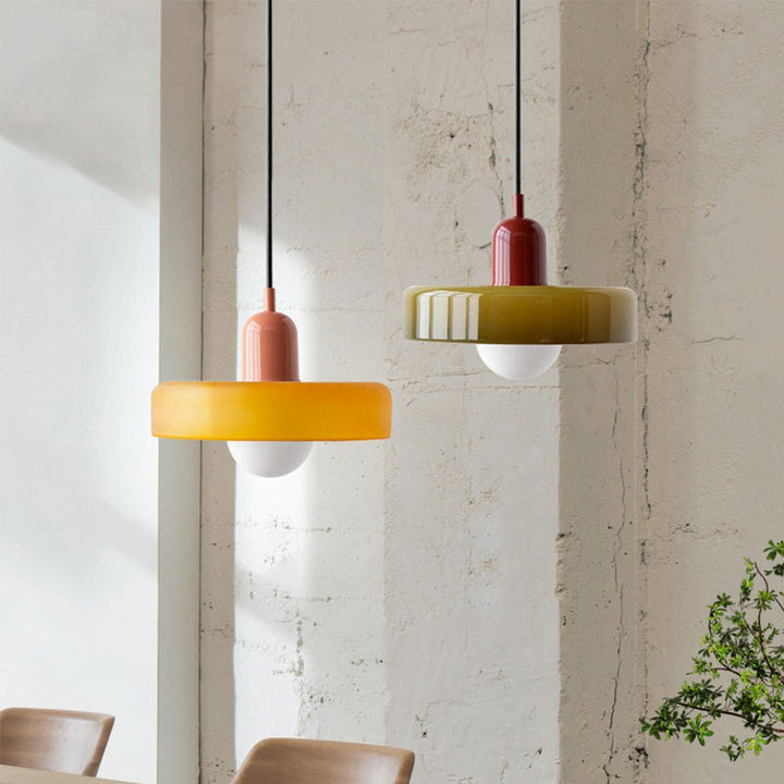 Bauhaus Suspension in Colored Glass