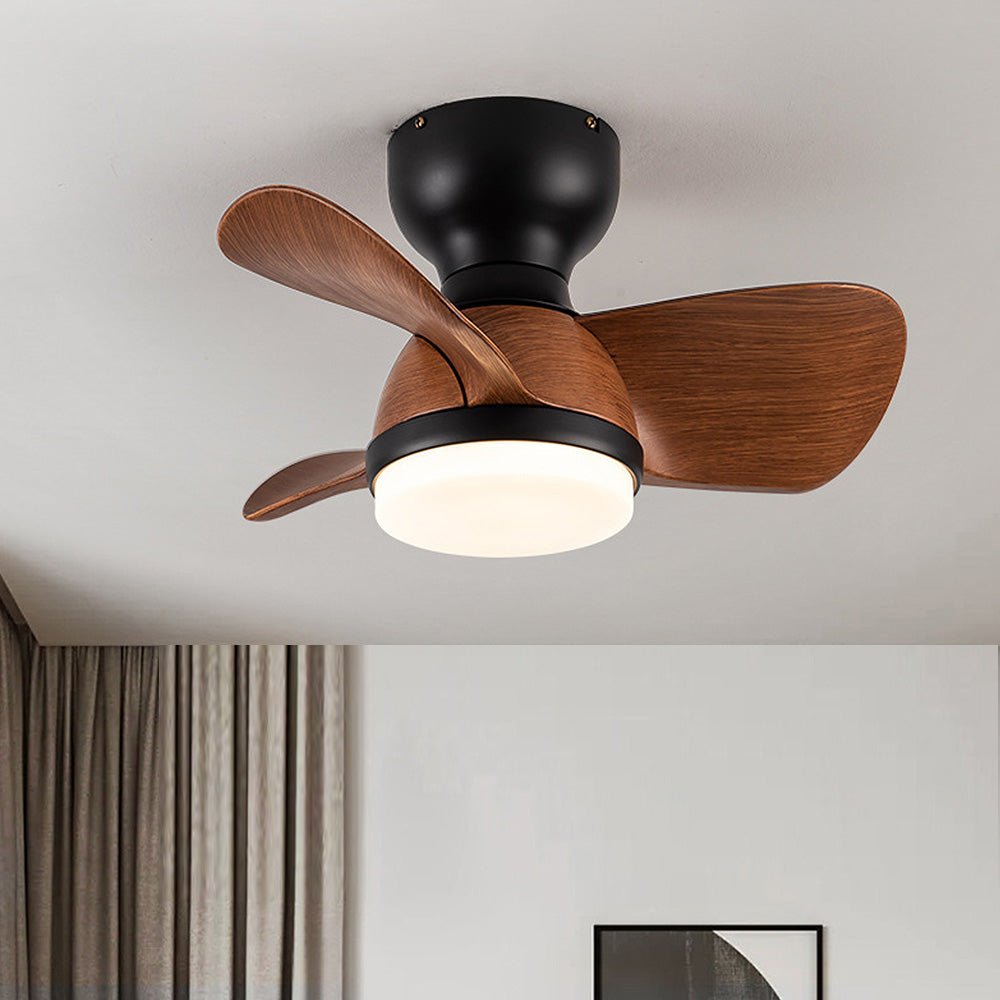 Simple stylish ceiling fan for bedroom with LED lighting