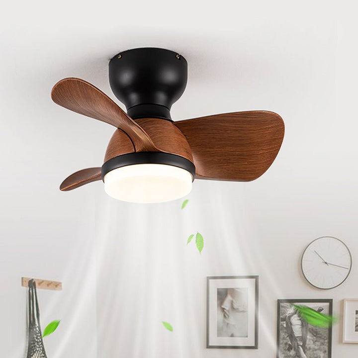 Simple stylish ceiling fan for bedroom with LED lighting