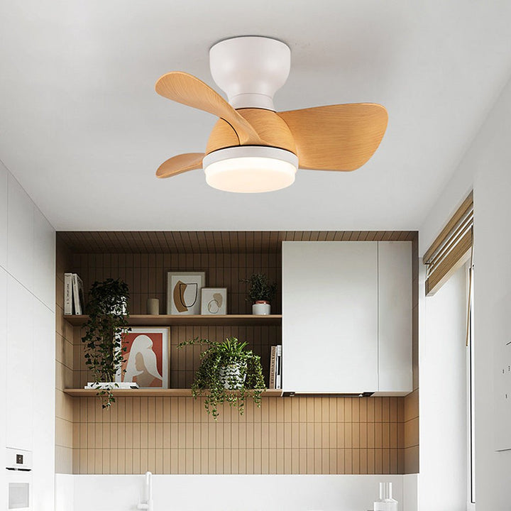 Simple stylish ceiling fan for bedroom with LED lighting
