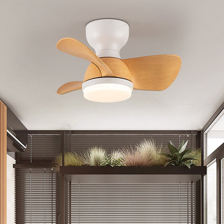 Simple stylish ceiling fan for bedroom with LED lighting