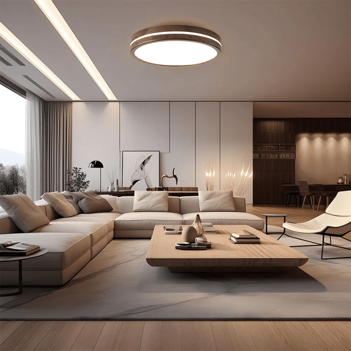 Round Wooden Ceiling Lamp