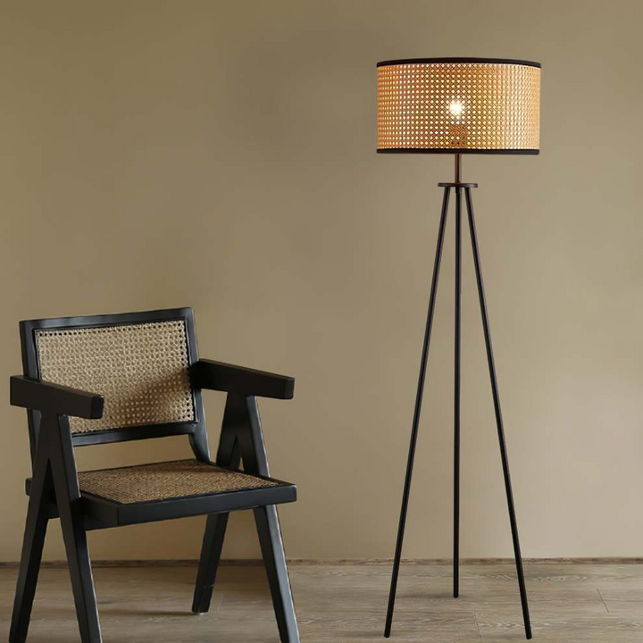 Rattan Tripod Floor Lamp