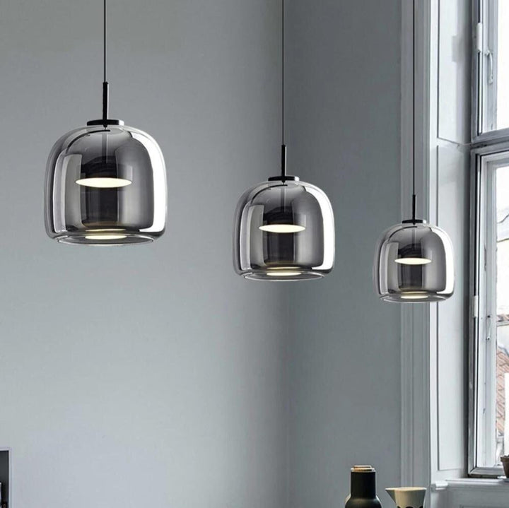 Scandinavian Black Glass Pendant Light