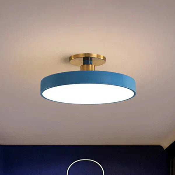 Round Flush Mount Light Scandinavian Style Acrylic Bedroom LED Semi-Coil Ceiling Lamp