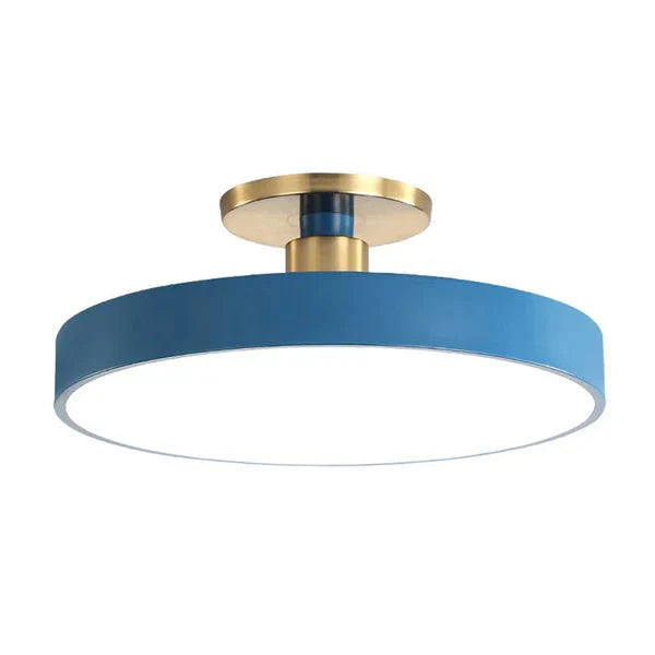 Round Flush Mount Light Scandinavian Style Acrylic Bedroom LED Semi-Coil Ceiling Lamp