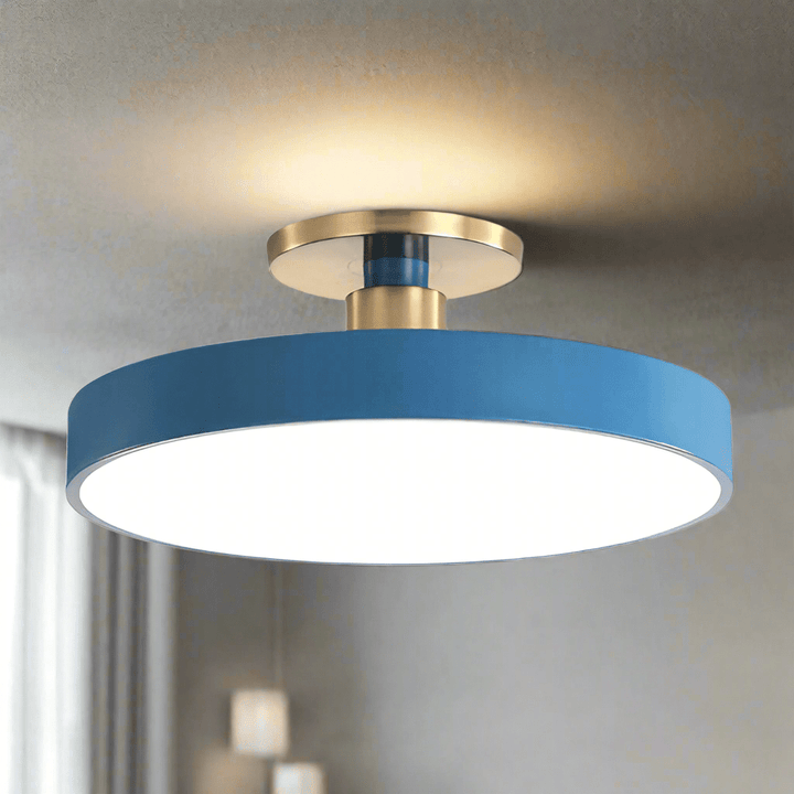 Round Flush Mount Light Scandinavian Style Acrylic Bedroom LED Semi-Coil Ceiling Lamp