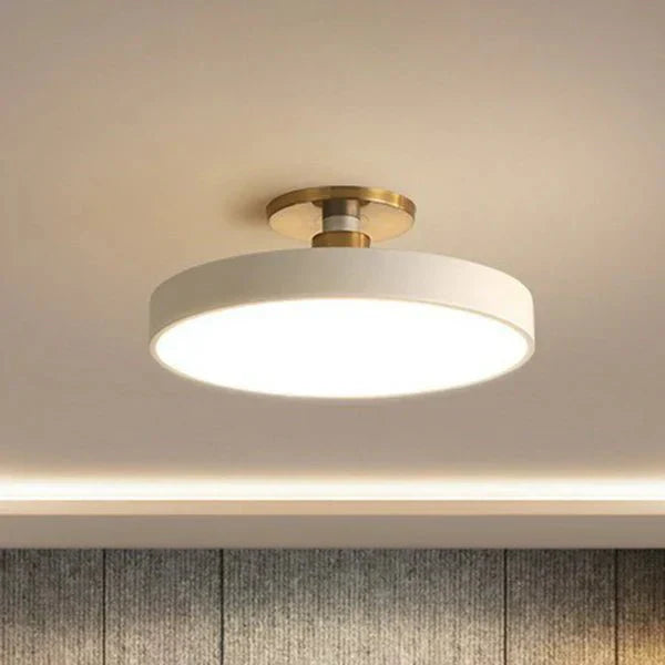 Round Flush Mount Light Scandinavian Style Acrylic Bedroom LED Semi-Coil Ceiling Lamp