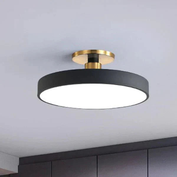 Round Flush Mount Light Scandinavian Style Acrylic Bedroom LED Semi-Coil Ceiling Lamp