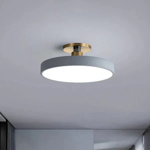 Round Flush Mount Light Scandinavian Style Acrylic Bedroom LED Semi-Coil Ceiling Lamp