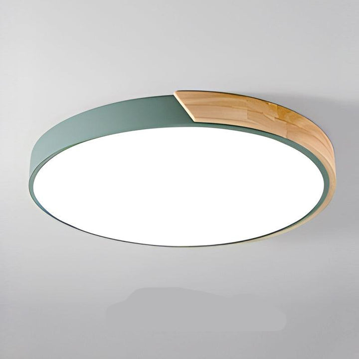 Scandinavian Wooden Macaron Round Ceiling Lamp