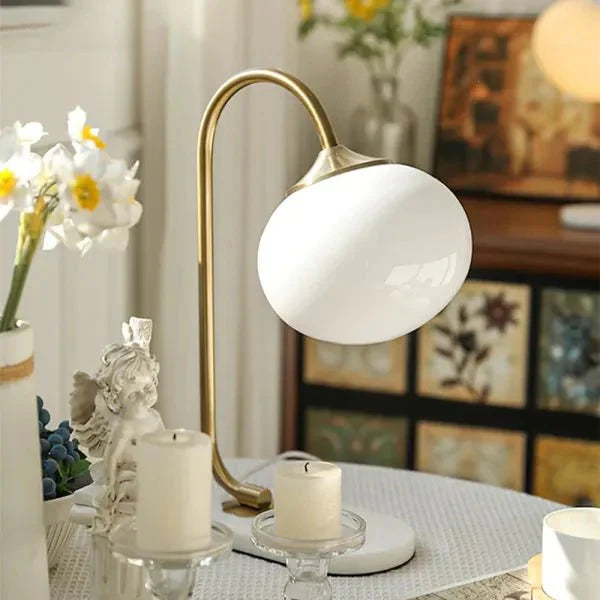 Marshmallow Metal and Glass Table Lamp