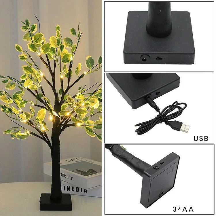 LED Christmas Tree Green Leaves Lighting