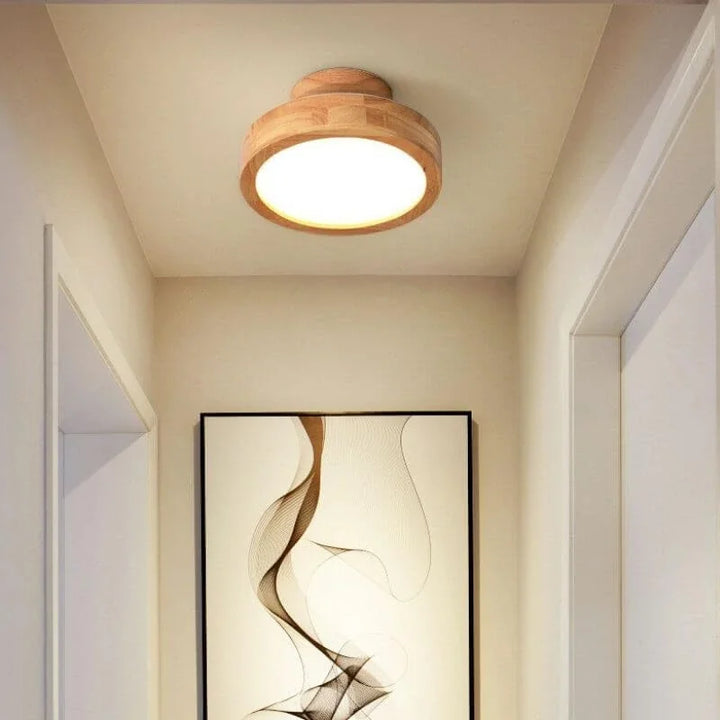 Wooden Round Ceiling Lamp