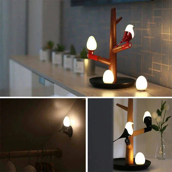 Rechargeable LED Sensor Table Lamp in Wood Ekster