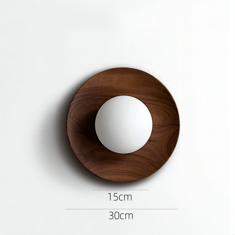 Natural Wood White Simple Wall Lamp