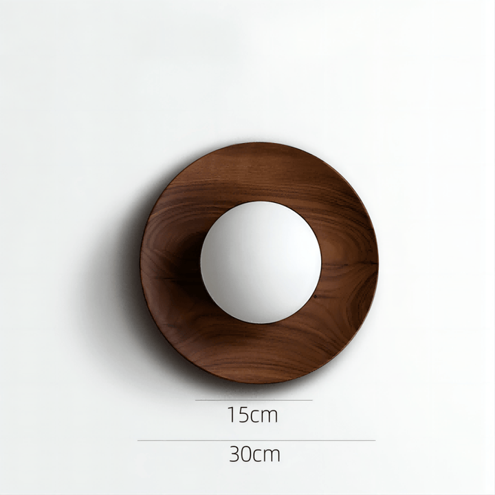Natural Wood White Simple Wall Lamp