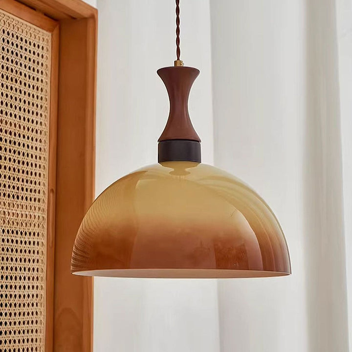 Amber Glass Farm Pendant Light