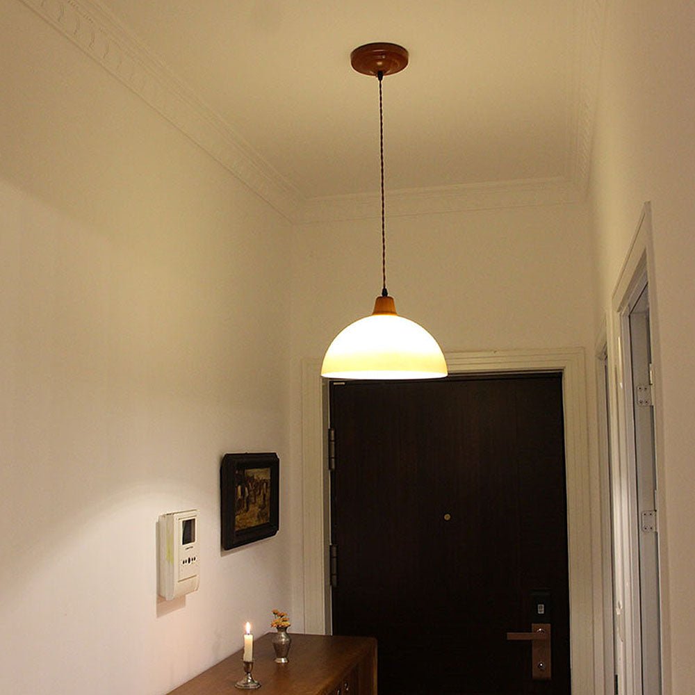 Amber Glass Farm Pendant Light