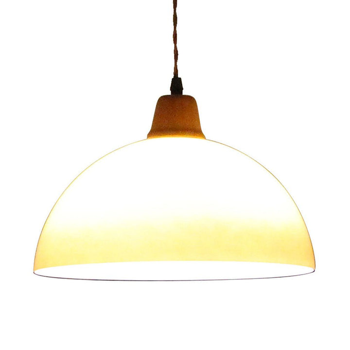 Amber Glass Farm Pendant Light
