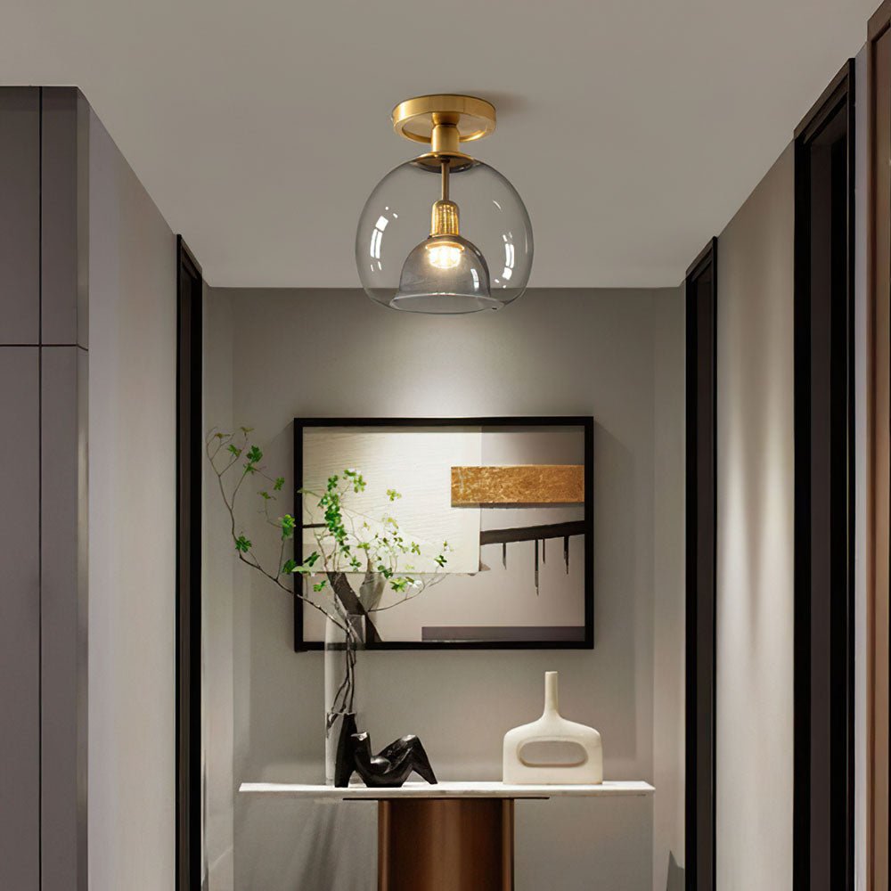 Modern Glass Hall Ceiling Lamp Gray
