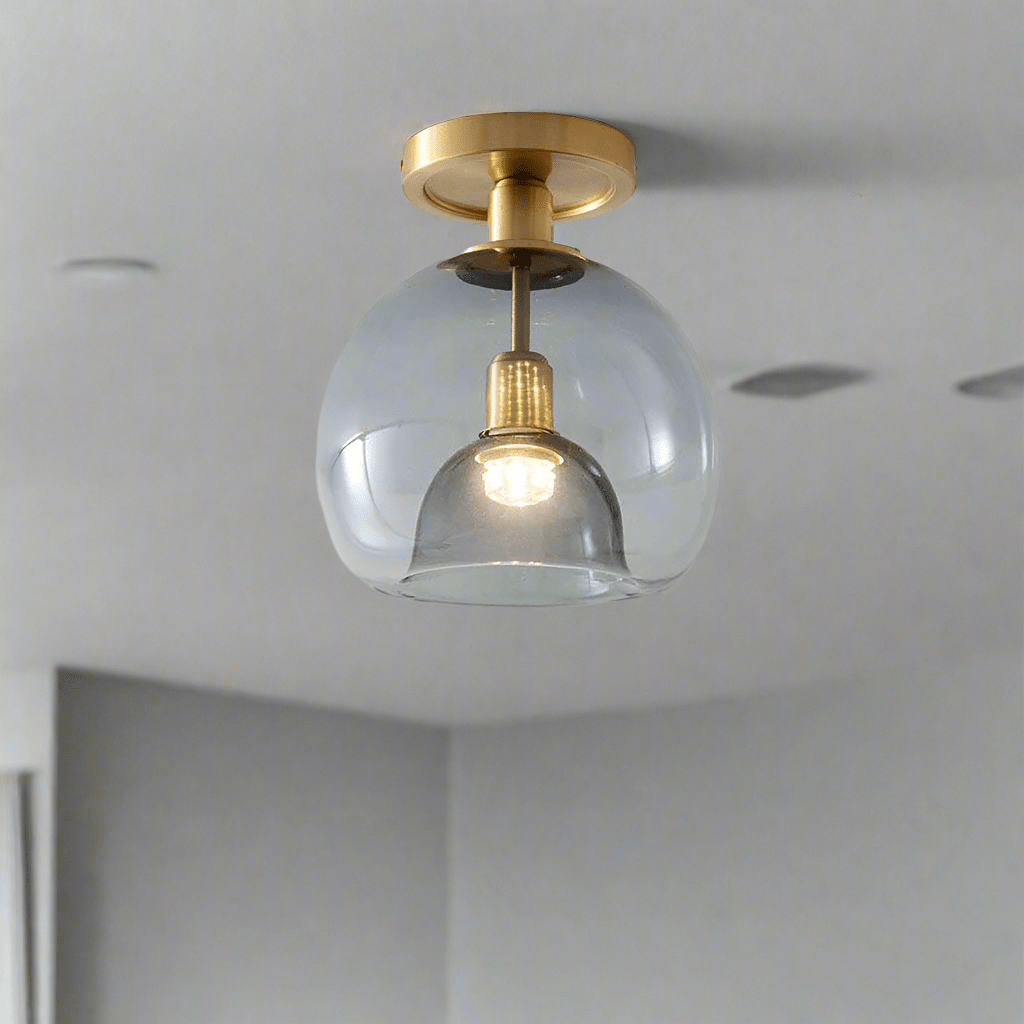 Modern Glass Hall Ceiling Lamp Gray