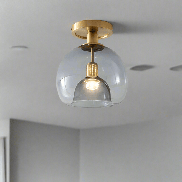 Modern Glass Hall Ceiling Lamp Gray