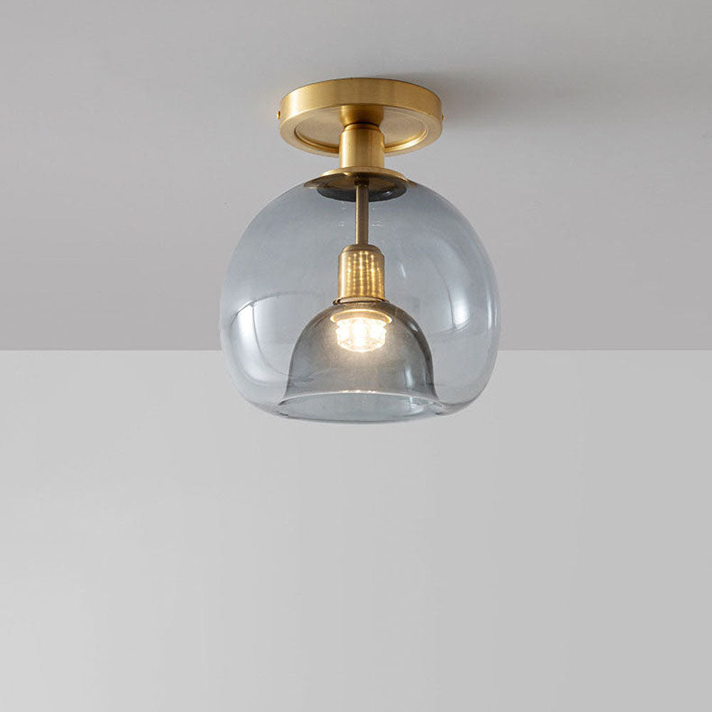 Modern Glass Hall Ceiling Lamp Gray