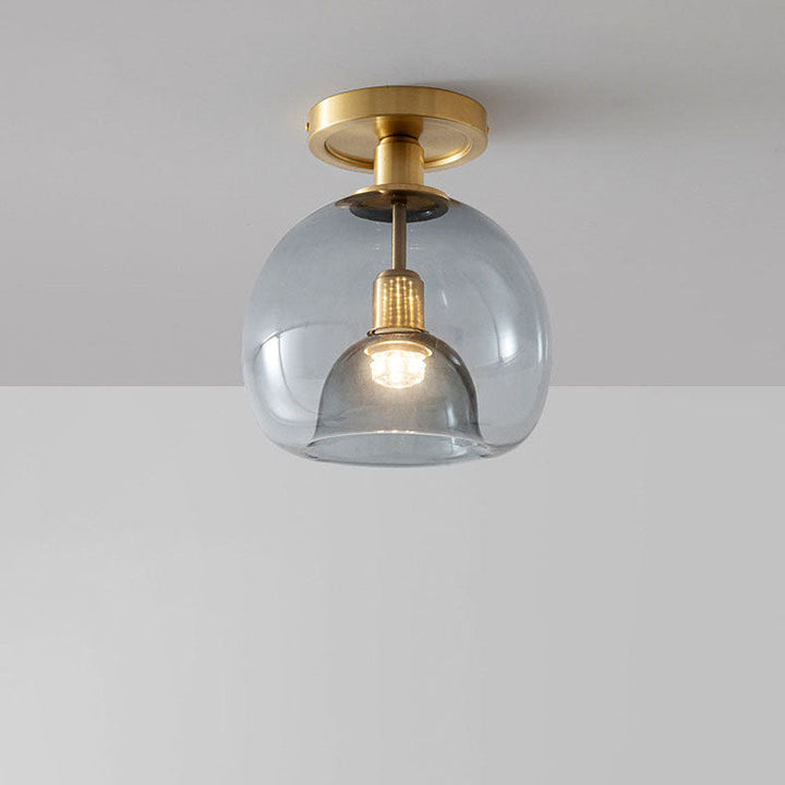 Modern Glass Hall Ceiling Lamp Gray
