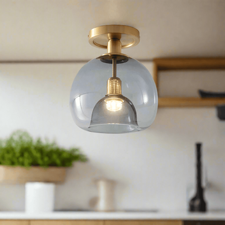 Modern Glass Hall Ceiling Lamp Gray