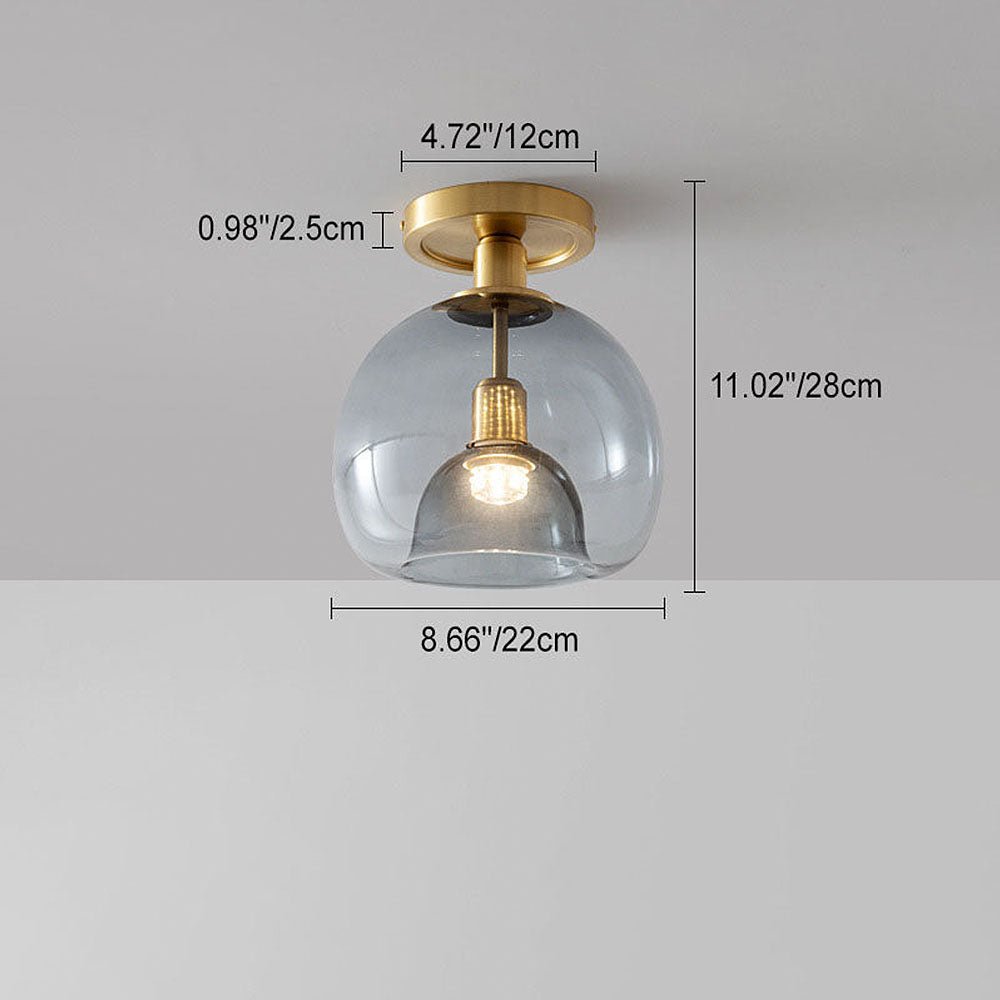 Modern Glass Hall Ceiling Lamp Gray