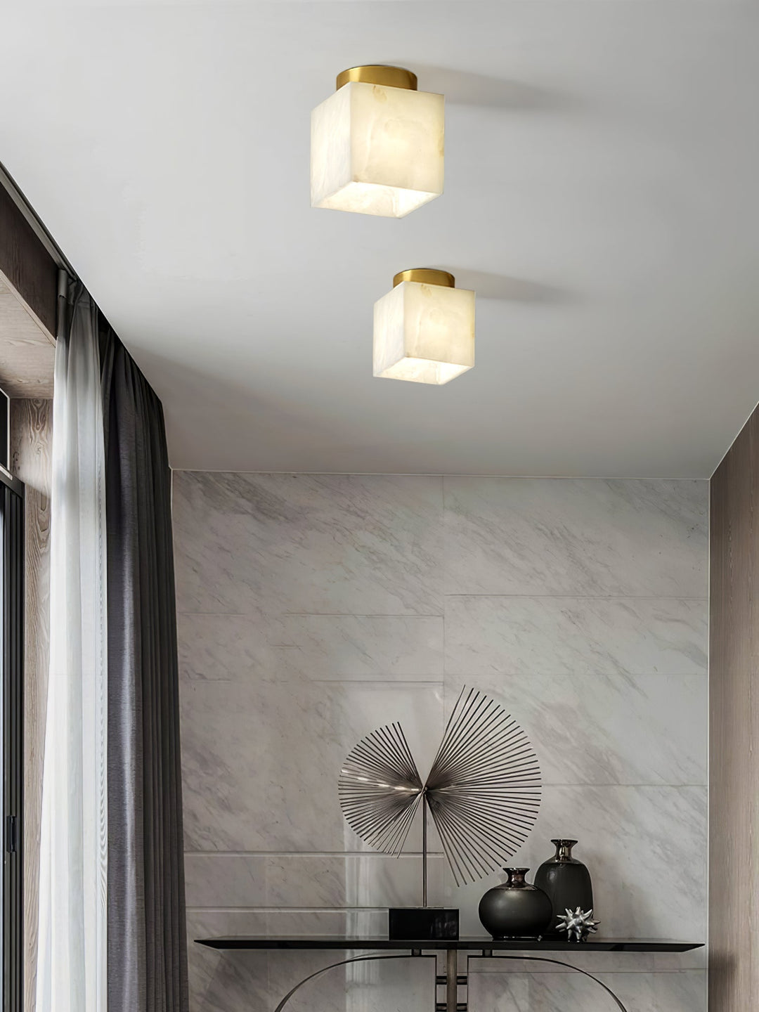 Moon Alabaster Ceiling Lamp