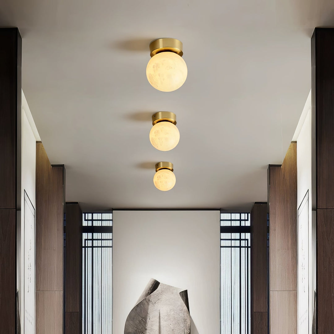 Moon Alabaster Ceiling Lamp