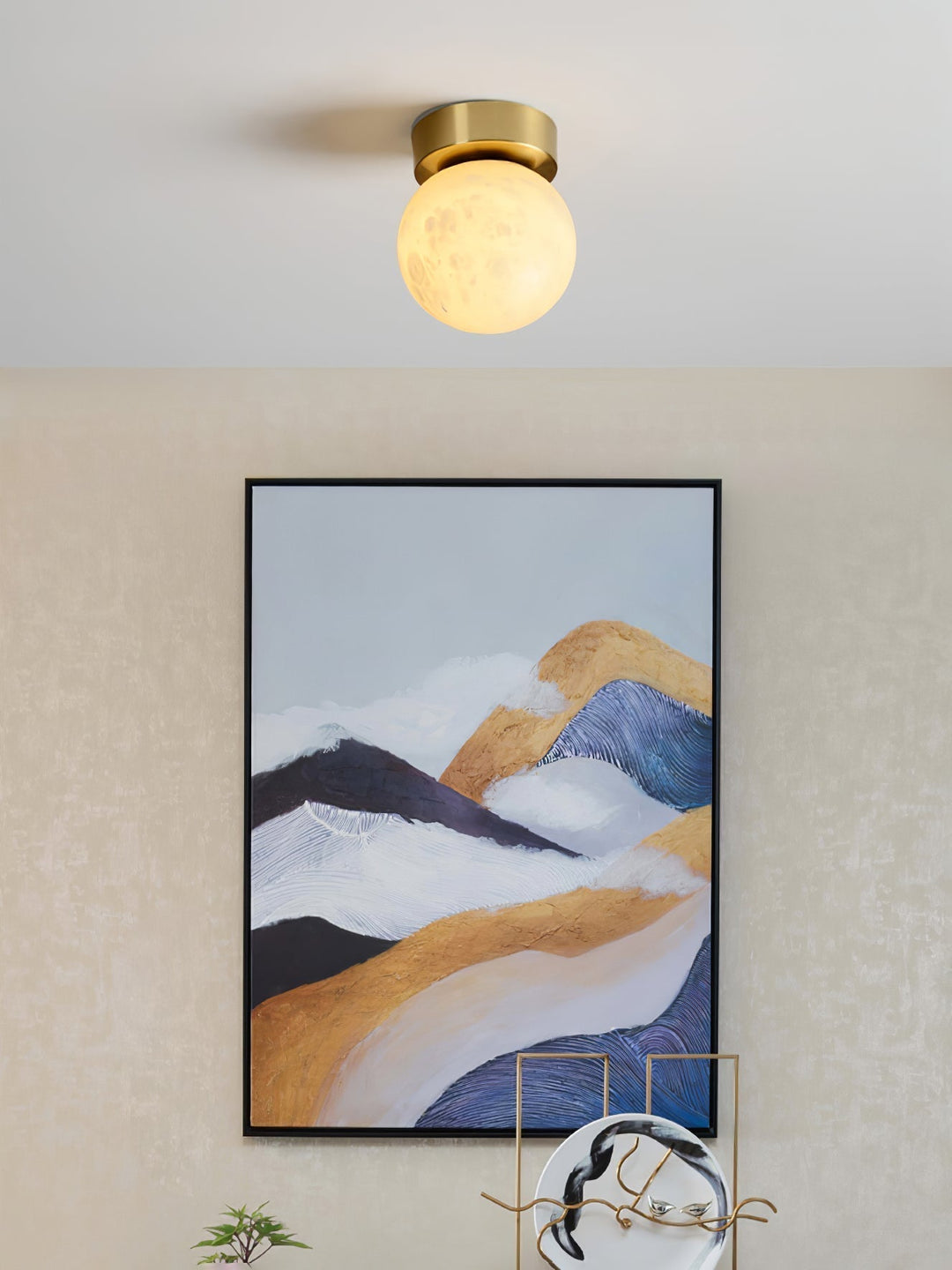 Moon Alabaster Ceiling Lamp