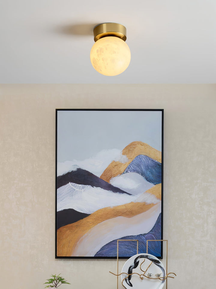 Moon Alabaster Ceiling Lamp