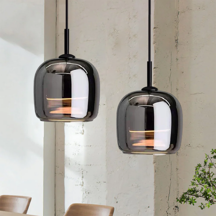 Scandinavian Black Glass Pendant Light
