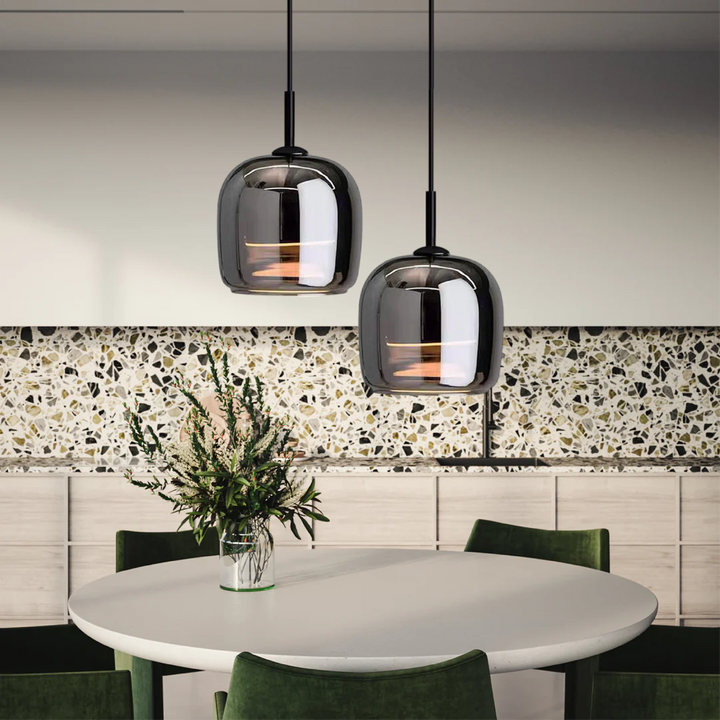 Scandinavian Black Glass Pendant Light