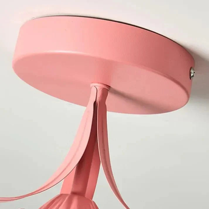 Simple Tiffany Ceiling Lamp with Mini Flowers