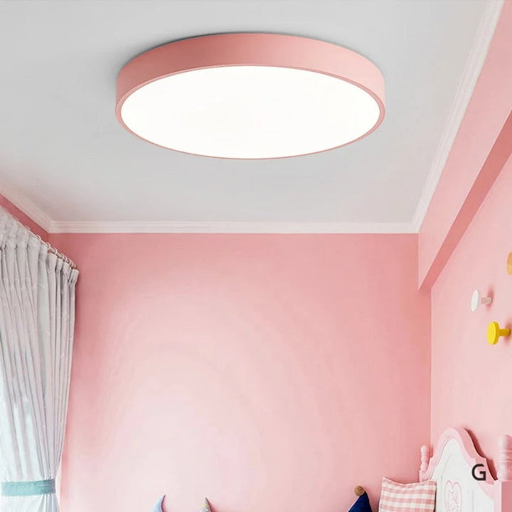Scandinavian Wooden Macaron Round Ceiling Lamp