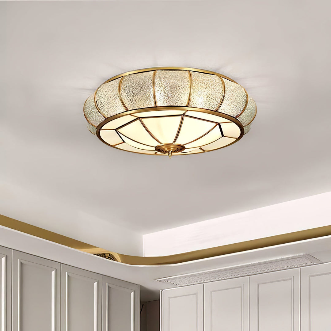 Round Glass Ceiling Lamp with Texture