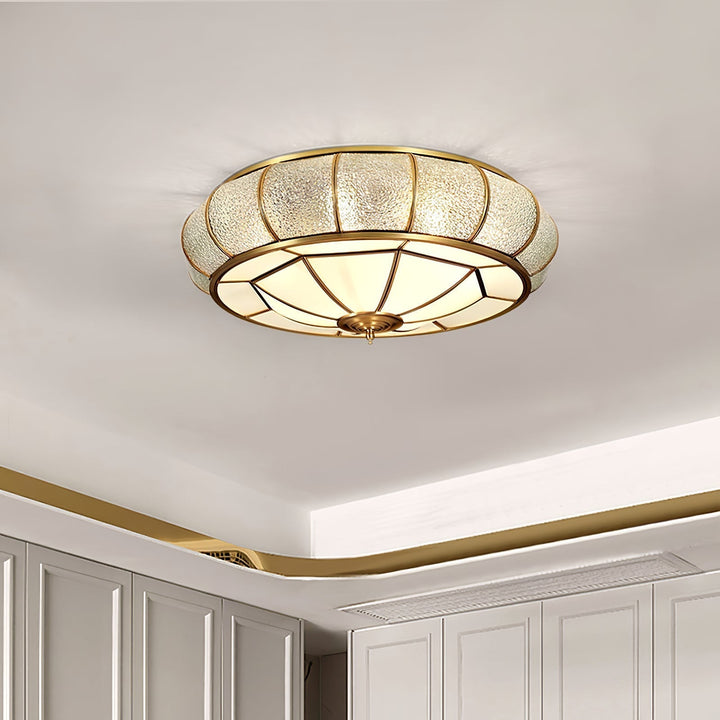 Round Glass Ceiling Lamp with Texture