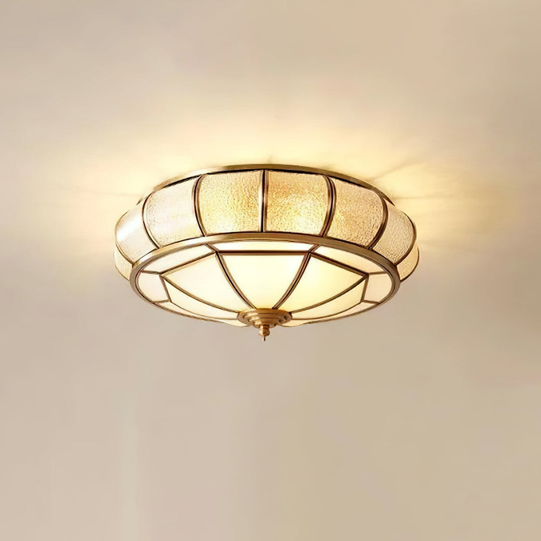 Round Glass Ceiling Lamp with Texture