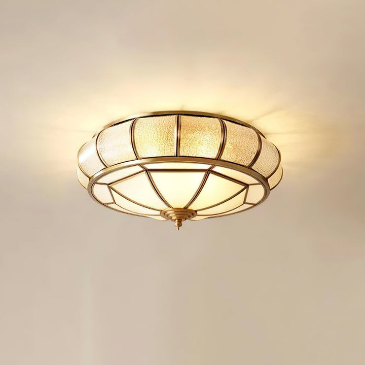 Round Glass Ceiling Lamp with Texture