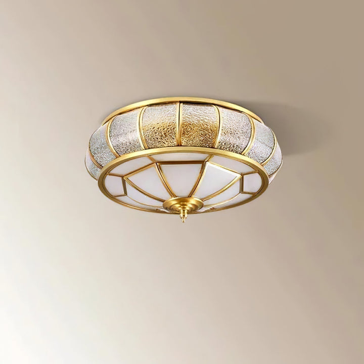 Round Glass Ceiling Lamp with Texture