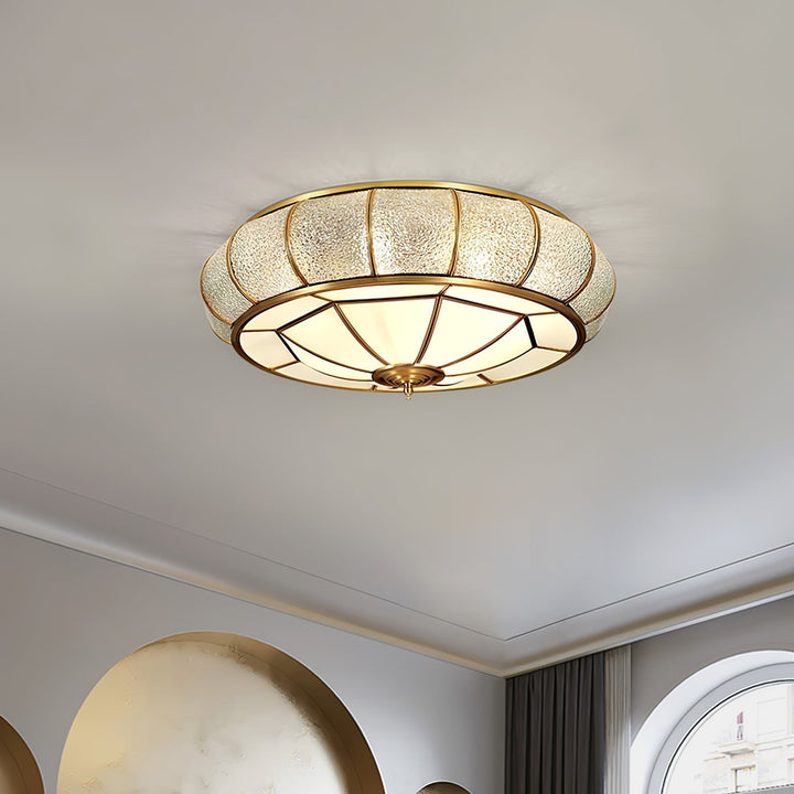 Round Glass Ceiling Lamp with Texture