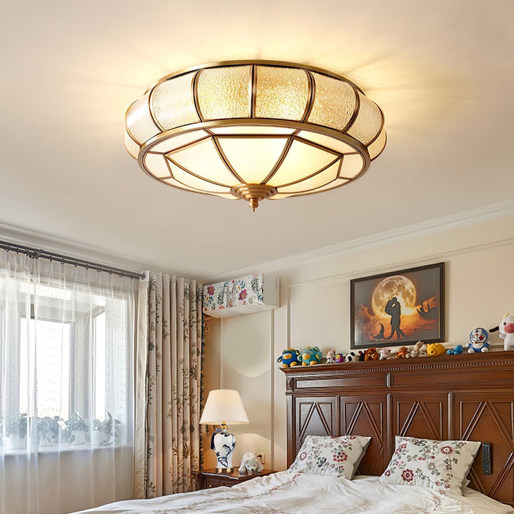 Round Glass Ceiling Lamp with Texture