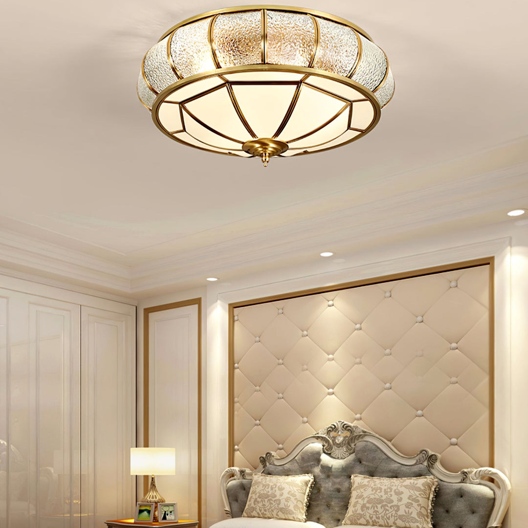 Round Glass Ceiling Lamp with Texture