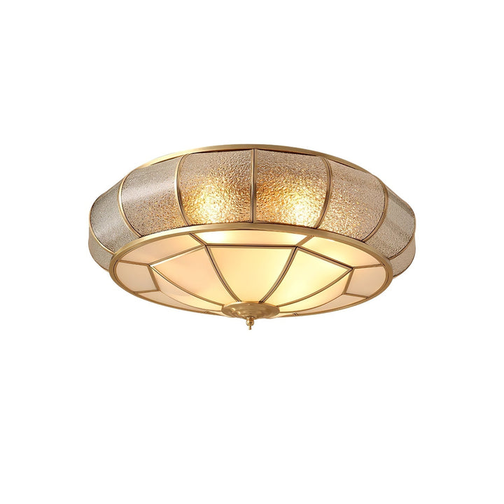 Round Glass Ceiling Lamp with Texture