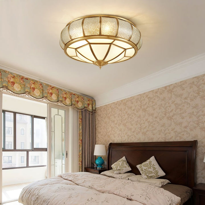 Round Glass Ceiling Lamp with Texture