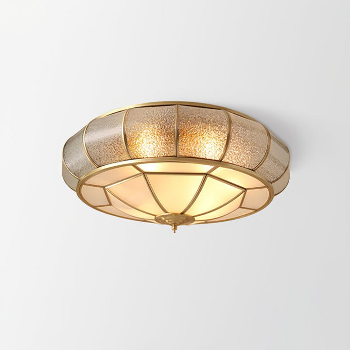 Round Glass Ceiling Lamp with Texture